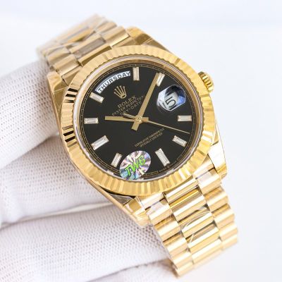 TWB Factory Rolex Daydate 2836 Movement 40mm Black/Gold Face President Watch